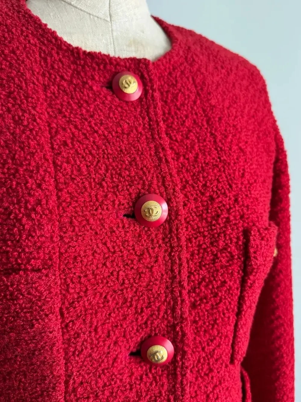 1993 -  Chanel by Karl Lagerfeld - Red Tweed Jacket - 4
